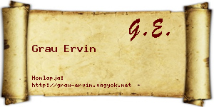 Grau Ervin névjegykártya